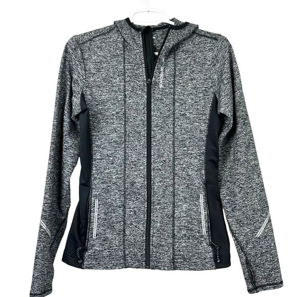 Brooks Running Full Zip Hooded Jacket Heathered Black Small - Picture 1 of 9
